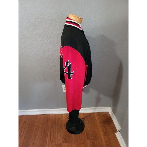 Pacsun Stranger Things Hawkins Varsity Letterman Jacket Size Medium Red Black - Picture 4 of 14